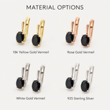 Gold Onyx Earrings - Natural Onyx Earrings, Black Onyx Earrings