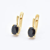 Onyx Silver Earrings, Natural Oynx Earrings, Solitaire Onyx Studs