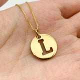 Initial L Gold Necklace - Minimalist Letter Pendant - Capital Letter Necklace