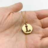 Initial L Gold Necklace - Minimalist Letter Pendant - Capital Letter Necklace