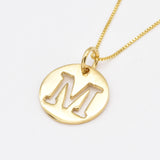 Gold Letter M Pendant - Personalized Necklace - Name Initial Pendant