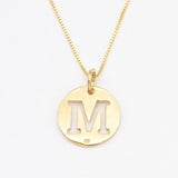 Gold Letter M Pendant - Personalized Necklace - Name Initial Pendant