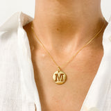 Gold Letter M Pendant - Personalized Necklace - Name Initial Pendant