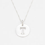 Letter T Gold Pendant - Round Letter Pendant - Gold Letter Pendant
