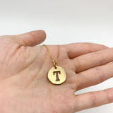 Letter T Gold Pendant - Round Letter Pendant - Gold Letter Pendant