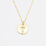 Letter T Gold Pendant - Round Letter Pendant - Gold Letter Pendant