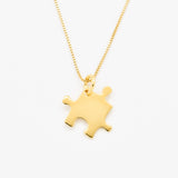 Puzzle Piece Pendant - Silver Jigsaw Necklace,  Dainty Geometric Pendant