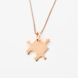 Puzzle Piece Pendant - Silver Jigsaw Necklace,  Dainty Geometric Pendant