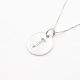 Letter I Silver Disc Pendant - Initial Necklace - Minimalist Letter Necklace