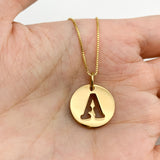 Gold Letter A Pendant - Personalized Necklace - Name Initial Pendant