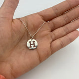 Letter H Pendant - Disc Letter Necklace - Alphabet Letter Necklace