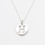 Letter H Pendant - Disc Letter Necklace - Alphabet Letter Necklace