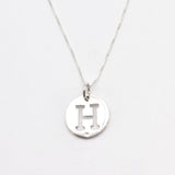 Letter H Pendant - Disc Letter Necklace - Alphabet Letter Necklace