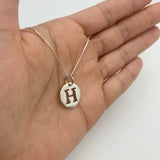 Letter H Pendant - Disc Letter Necklace - Alphabet Letter Necklace