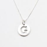 Letter G Pendant - Disc Letter Necklace - Round Letter Pendant