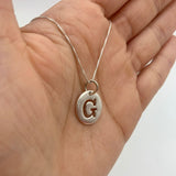 Letter G Pendant - Disc Letter Necklace - Round Letter Pendant