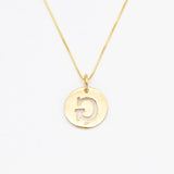 Letter G Gold Pendant - Round Letter Pendant - Gold Letter Pendant