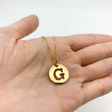 Letter G Gold Pendant - Round Letter Pendant - Gold Letter Pendant