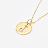 Initial J Gold Necklace - Minimalist Letter Pendant - Capital Letter Necklace