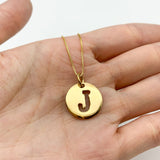 Initial J Gold Necklace - Minimalist Letter Pendant - Capital Letter Necklace