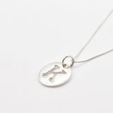 Letter K Silver Disc Pendant - Initial Necklace - Minimalist Letter Necklace