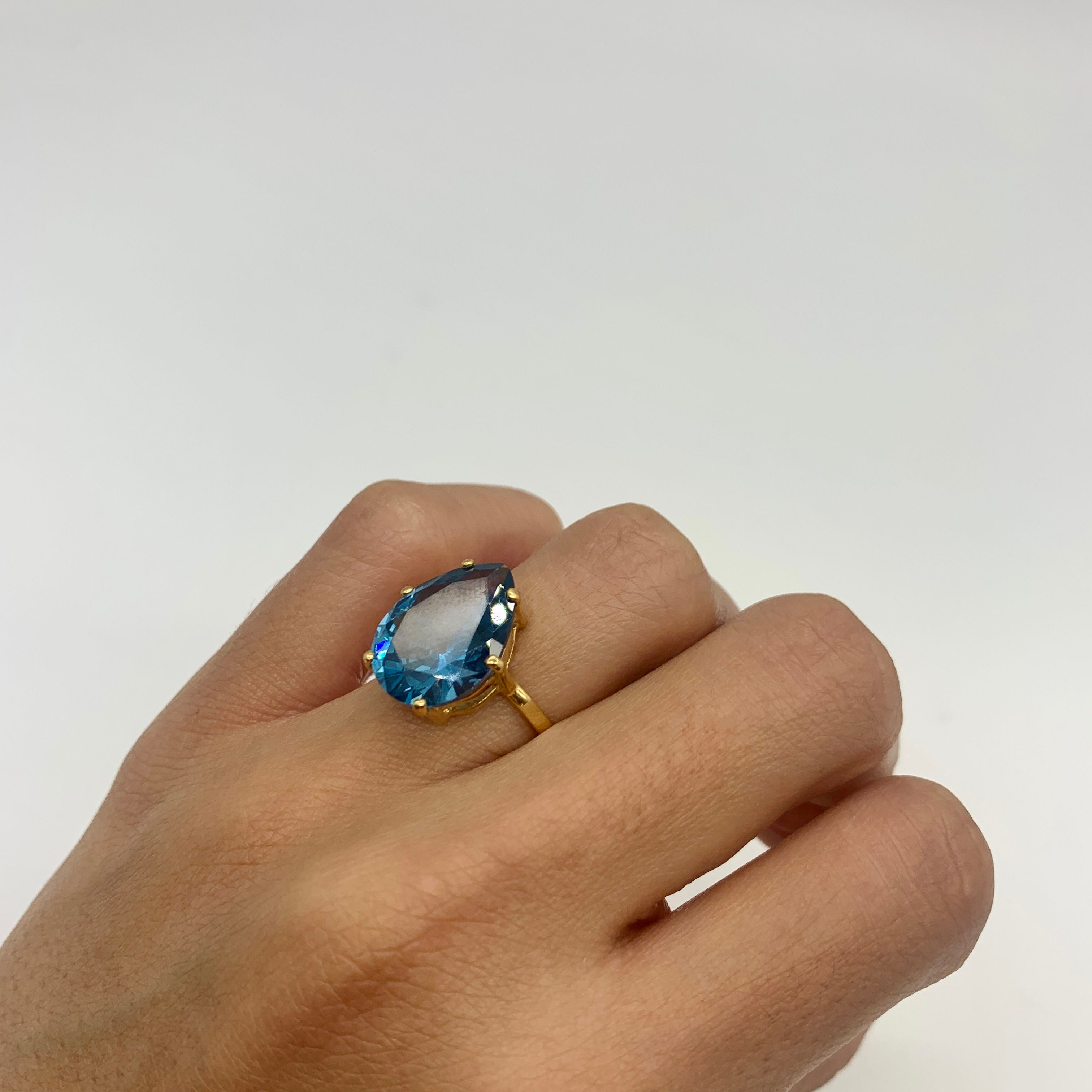 2319-R-cAQU: Gold Vermeil 18k