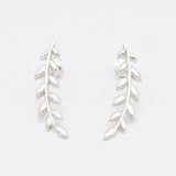 Gold Leaves Earrings - Long Drop Earrings - Olive Leaf Earrings