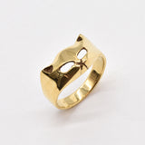 Sterling Silver Cat Face Signet Ring