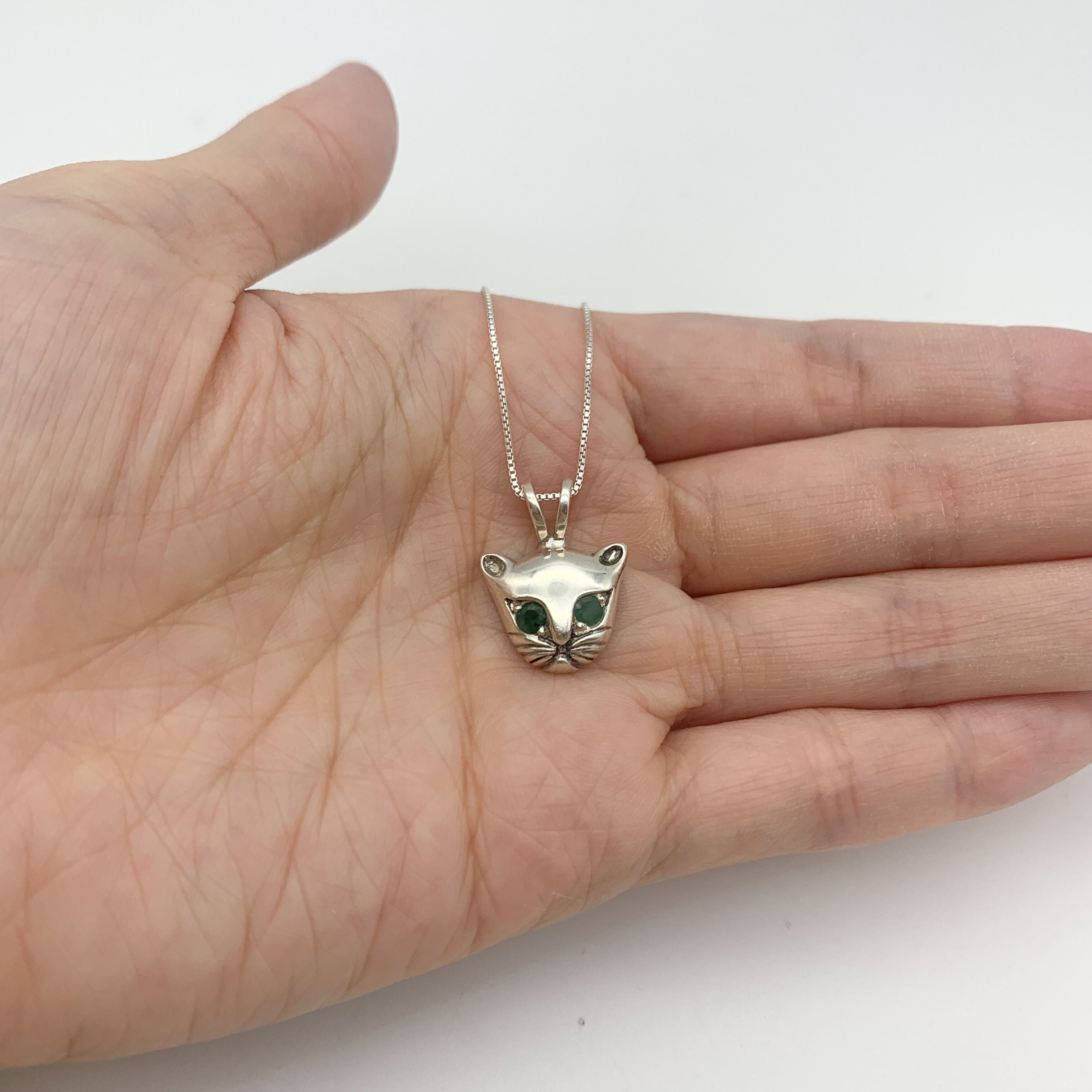 Elegant 925 Sterling Silver Natural Emerald Pendant, May Birthstone, symbolizes growth and harmony, perfect for special occasions.