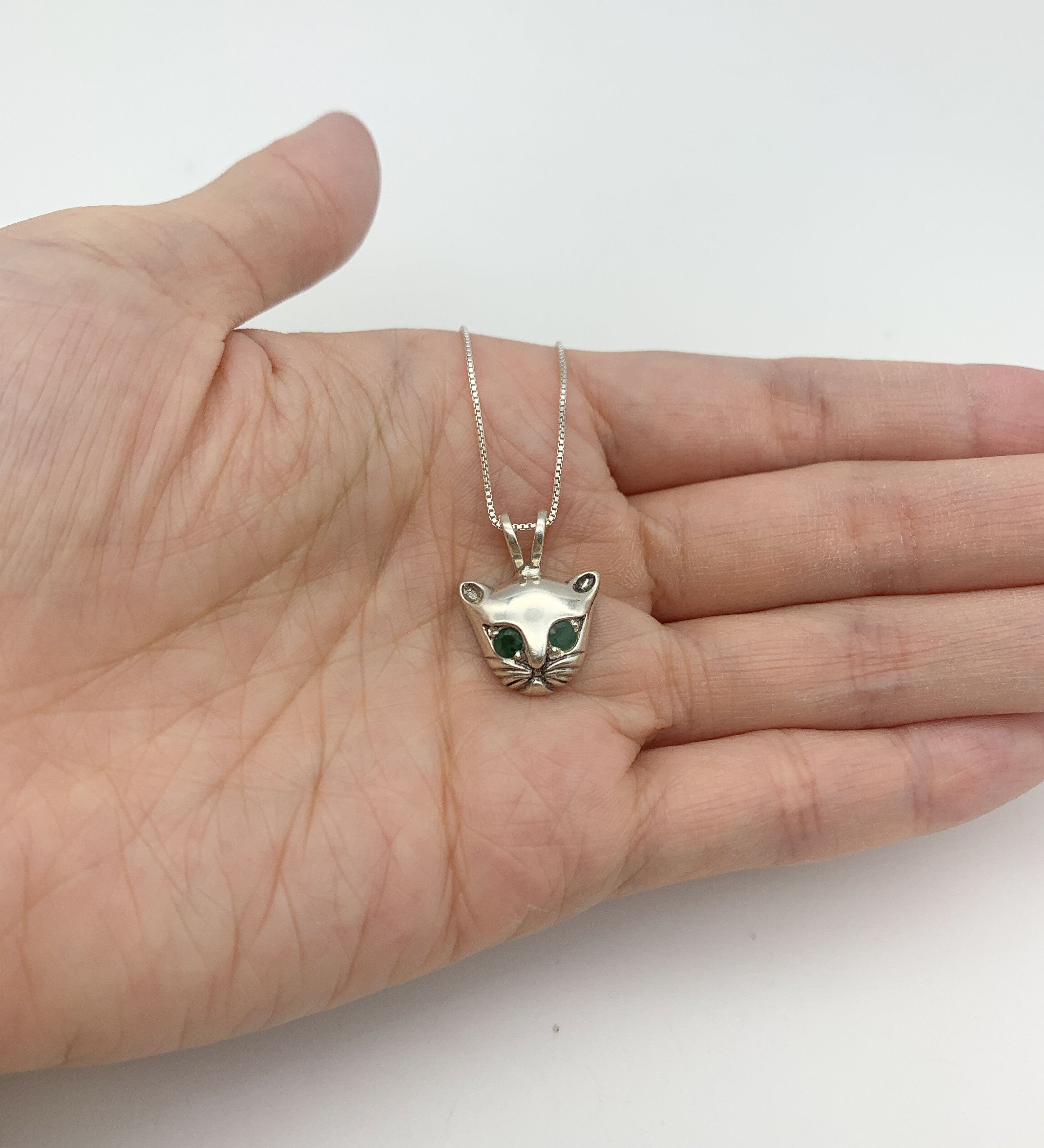 Elegant 925 Sterling Silver Natural Emerald Pendant, May Birthstone, symbolizes growth and harmony, perfect for special occasions.