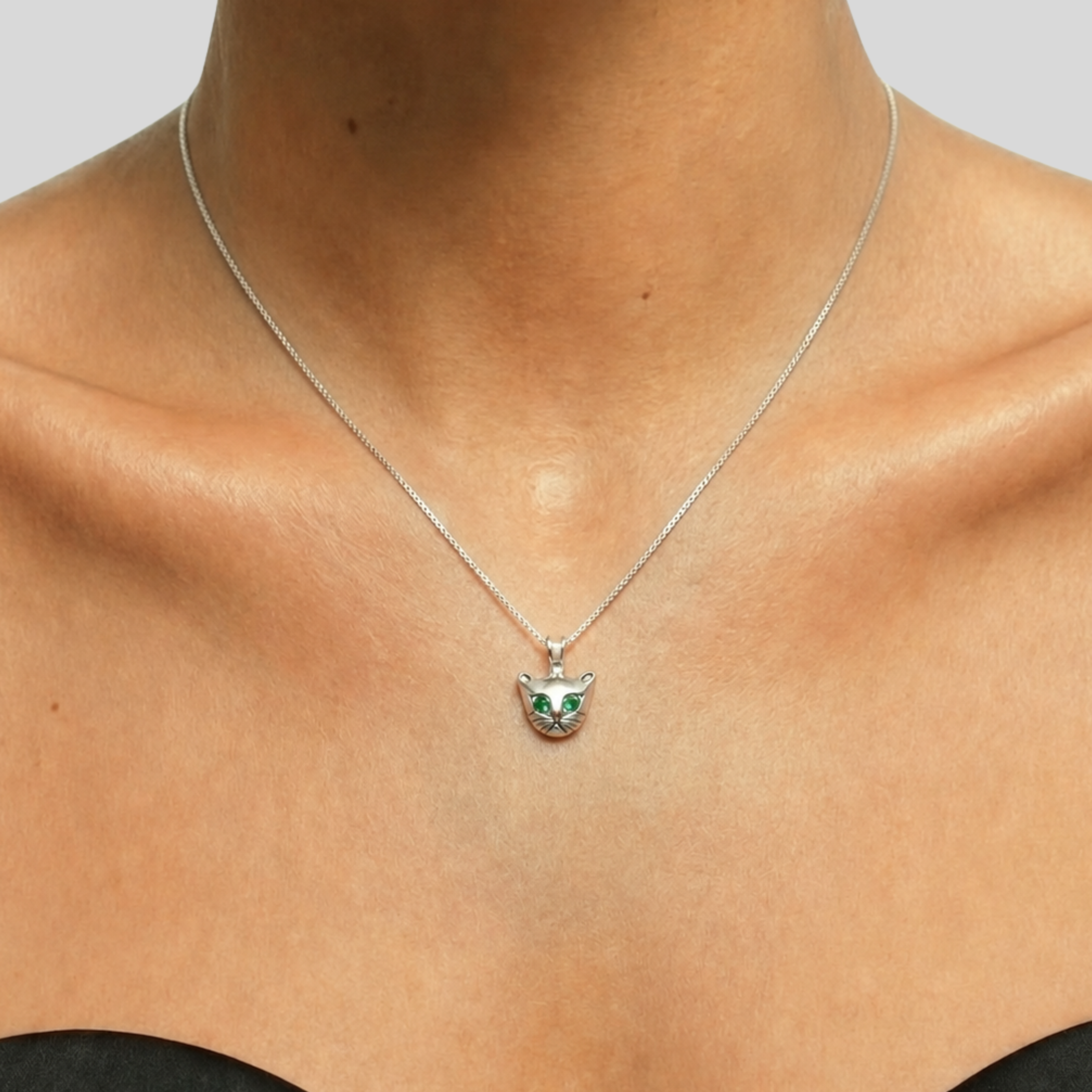 Elegant 925 Sterling Silver Natural Emerald Pendant, May Birthstone, symbolizes growth and harmony, perfect for special occasions.