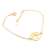 Gold Compass Bracelet - Gold Cardinal Bracelet - Star Disc Wristlet