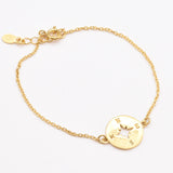 Gold Compass Bracelet - Gold Cardinal Bracelet - Star Disc Wristlet