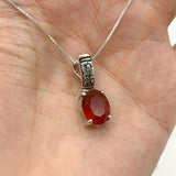 Genuine Carnelian Necklace - Red Agate Pendant - Vintage Tribal Pendant