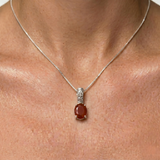 Genuine Carnelian Necklace - Red Agate Pendant - Vintage Tribal Pendant