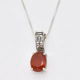 Gold Carnelian Pendant - Red Tribal Necklace - Vintage Boho Necklace