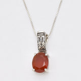 Gold Carnelian Pendant - Red Tribal Necklace - Vintage Boho Necklace