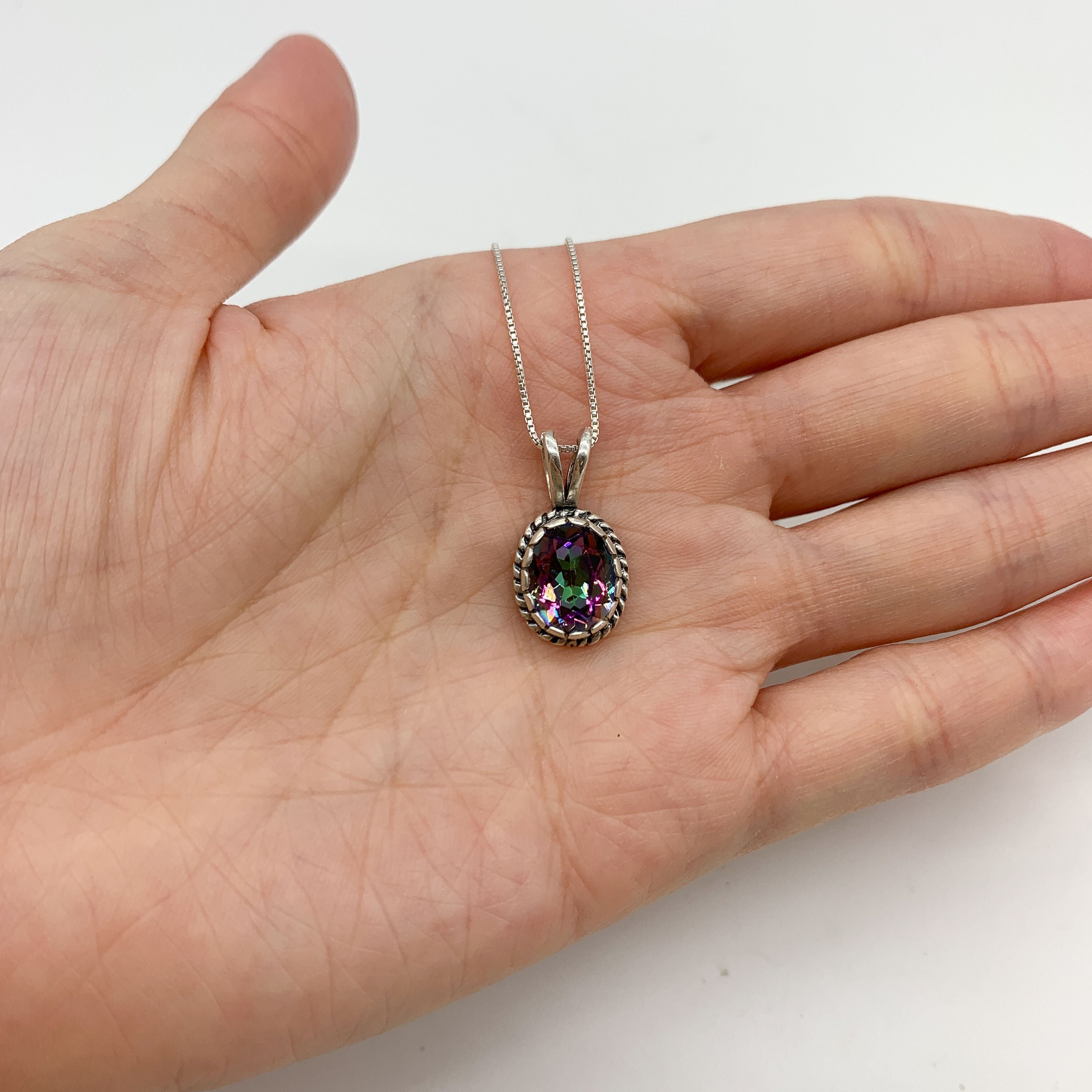 PAS0-02: Sterling Silver 925 Natural Mystic Topaz