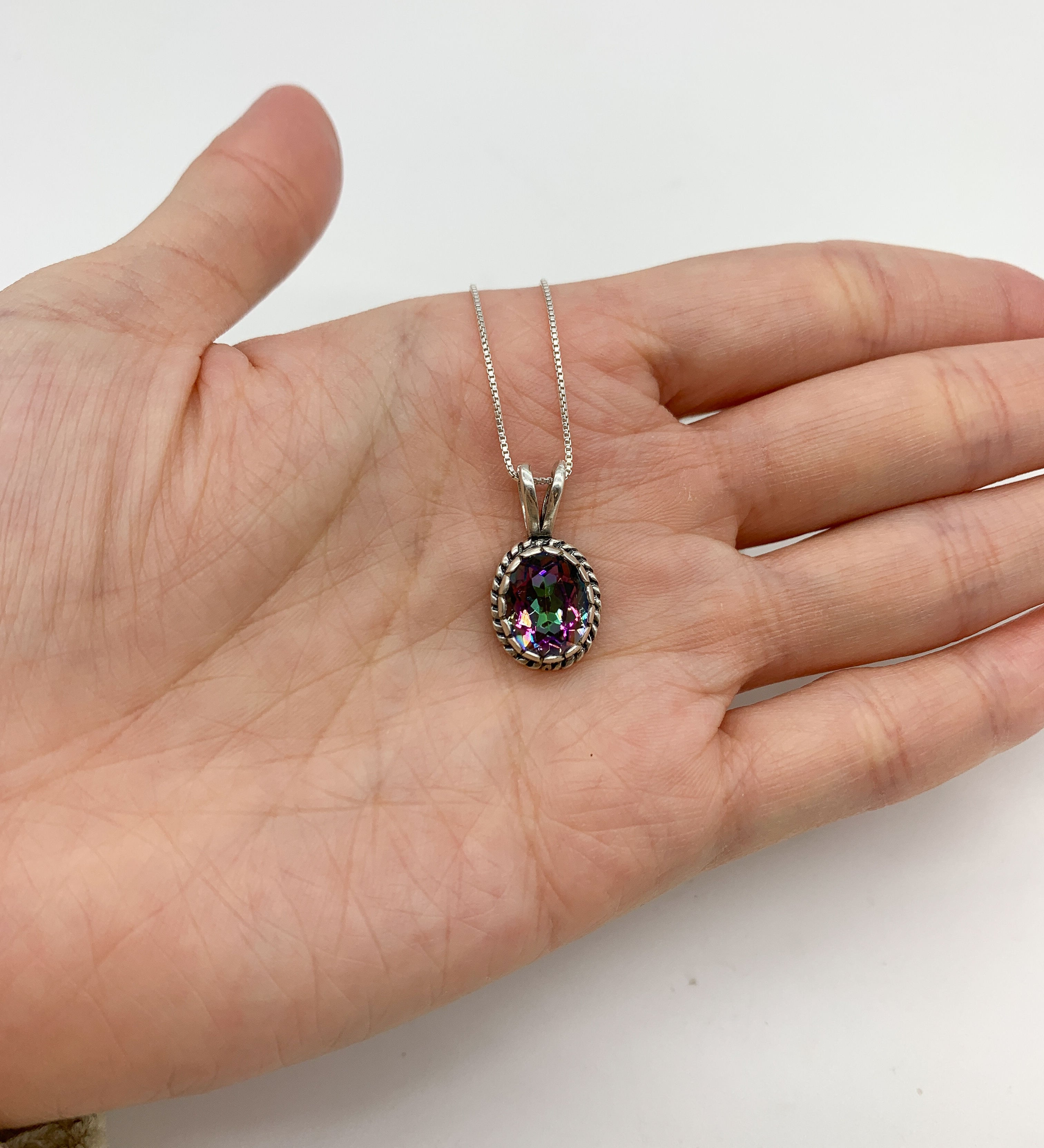 PAS0-02: Sterling Silver 925 Natural Mystic Topaz