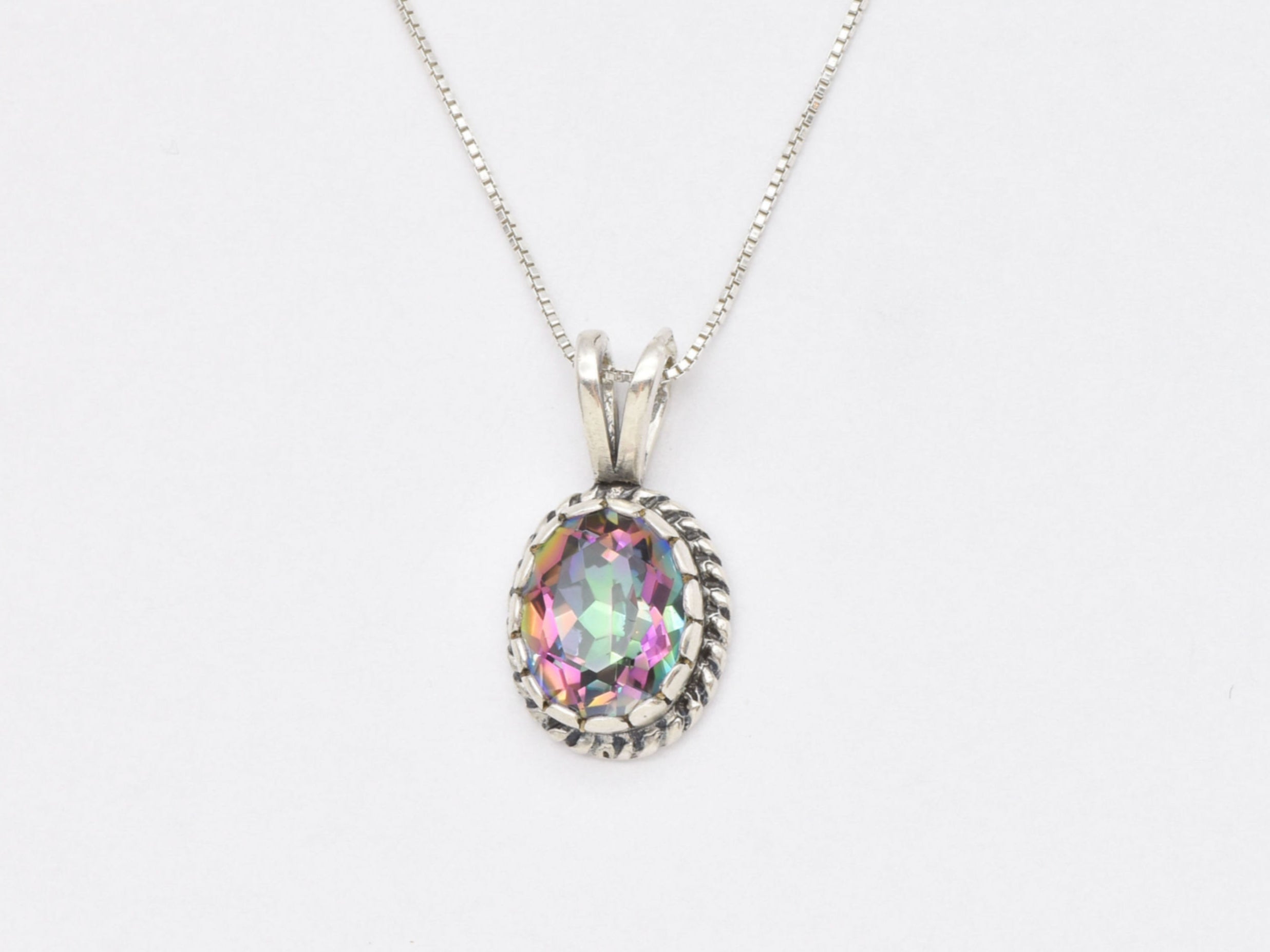 PAS0-02: Sterling Silver 925 Natural Mystic Topaz