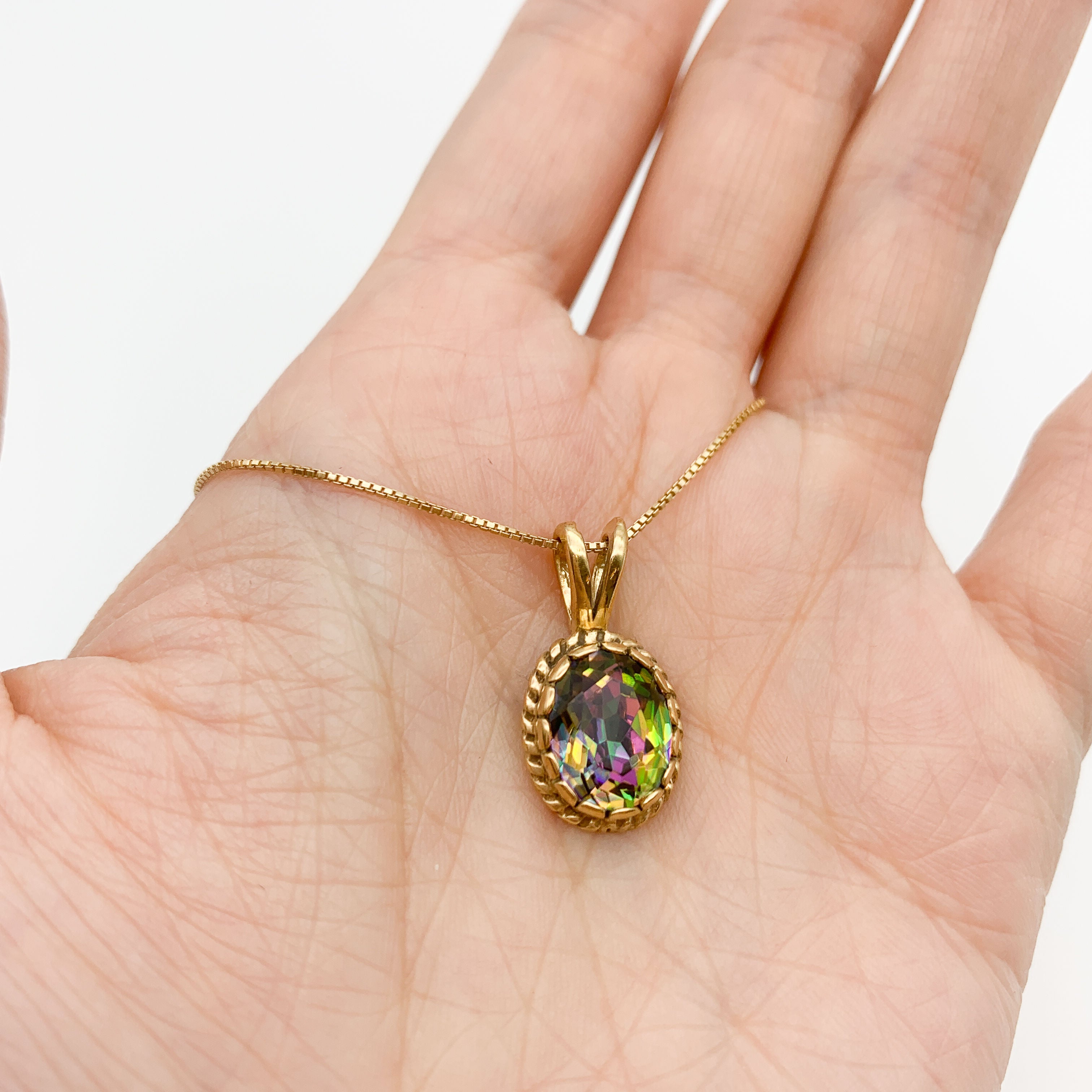 PAS0-02: Gold Vermeil 18k Natural Mystic Topaz