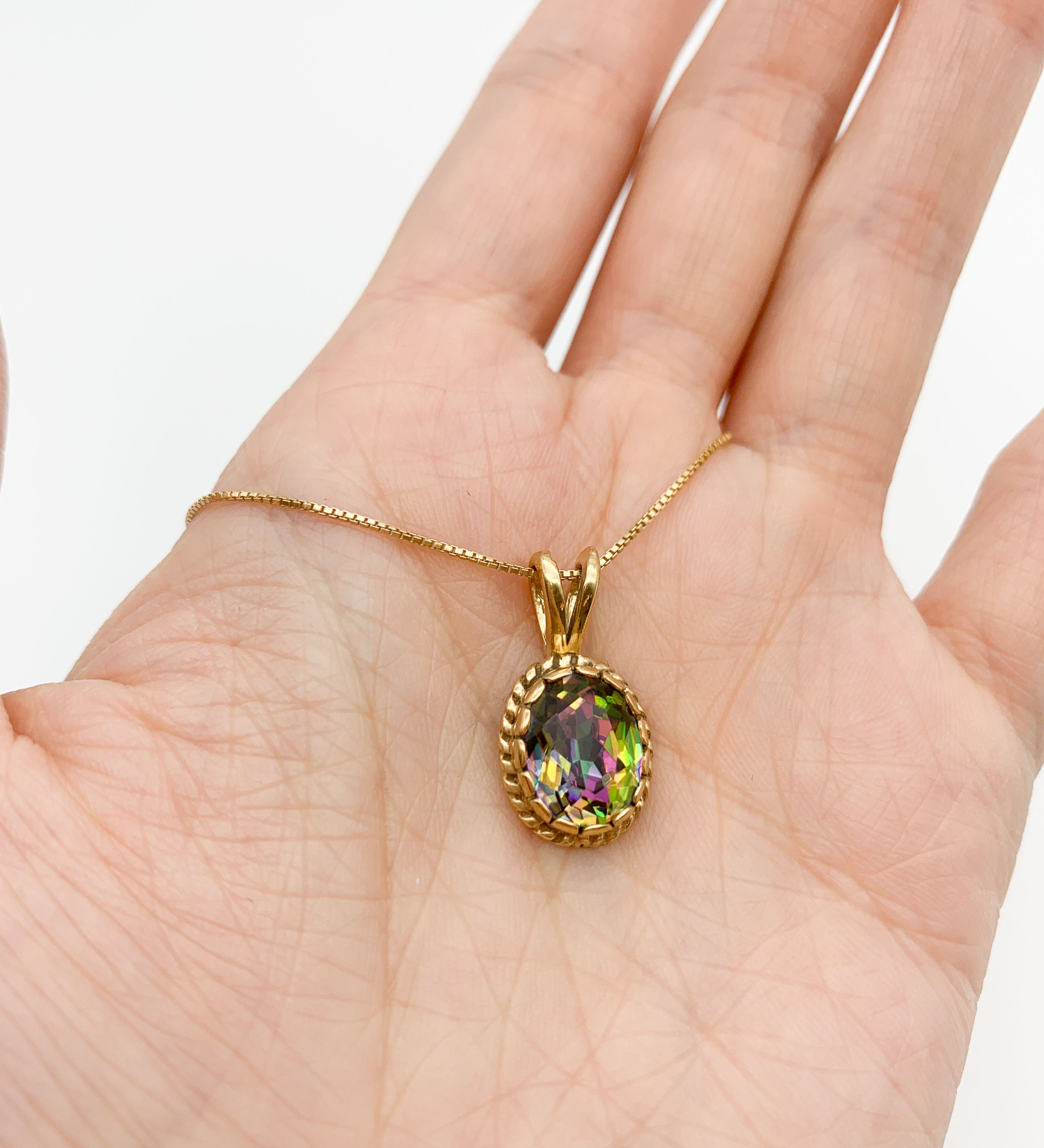 PAS0-02: Gold Vermeil 18k Natural Mystic Topaz