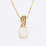 Moonstone Silver Necklace - Natural Moonstone Pendant - June Birthstone Pendant