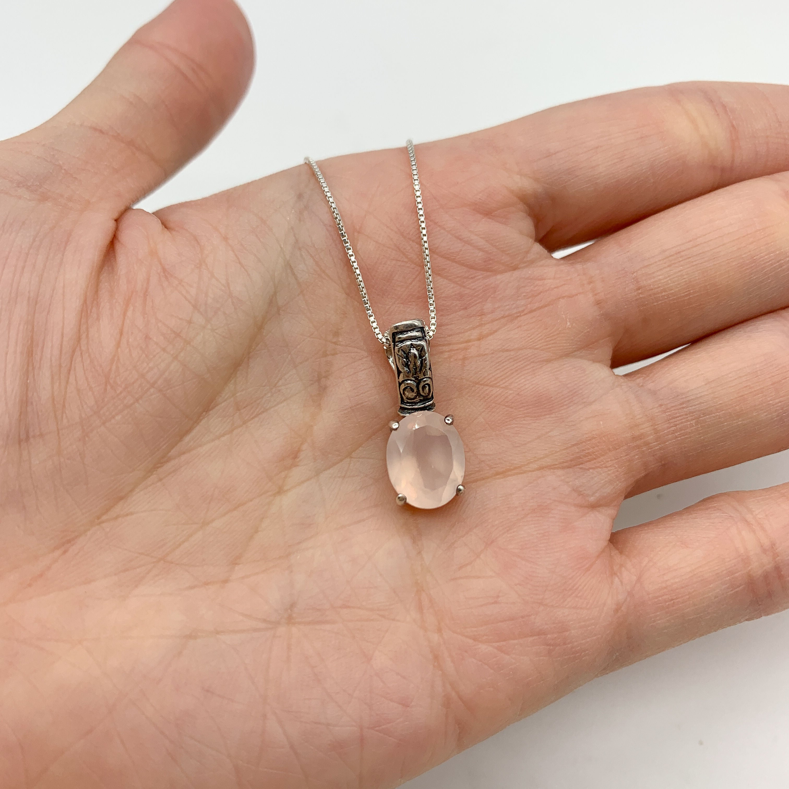 2804-P-nROQ: Sterling Silver 925 Rose Quartz