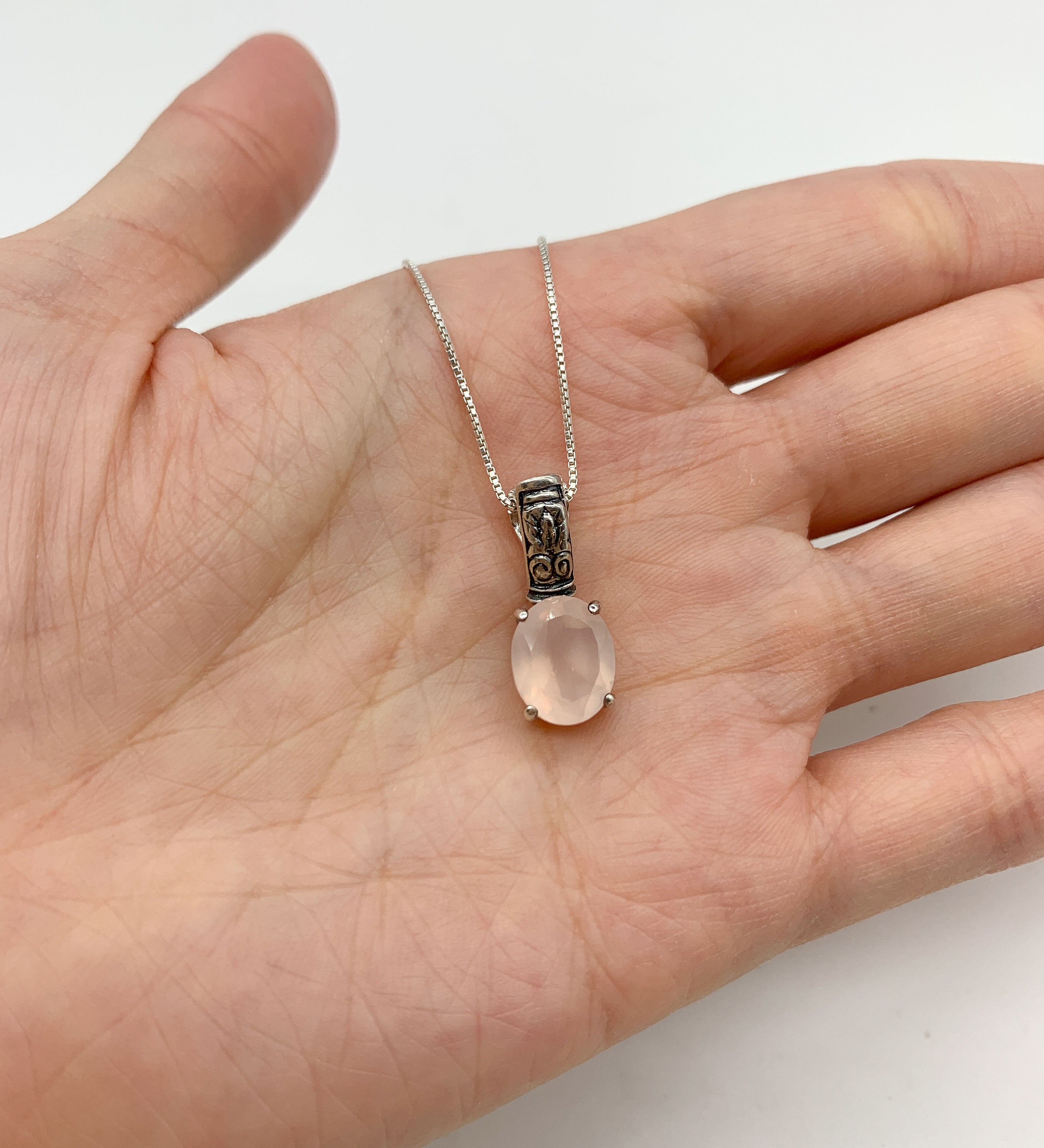 2804-P-nROQ: Sterling Silver 925 Rose Quartz