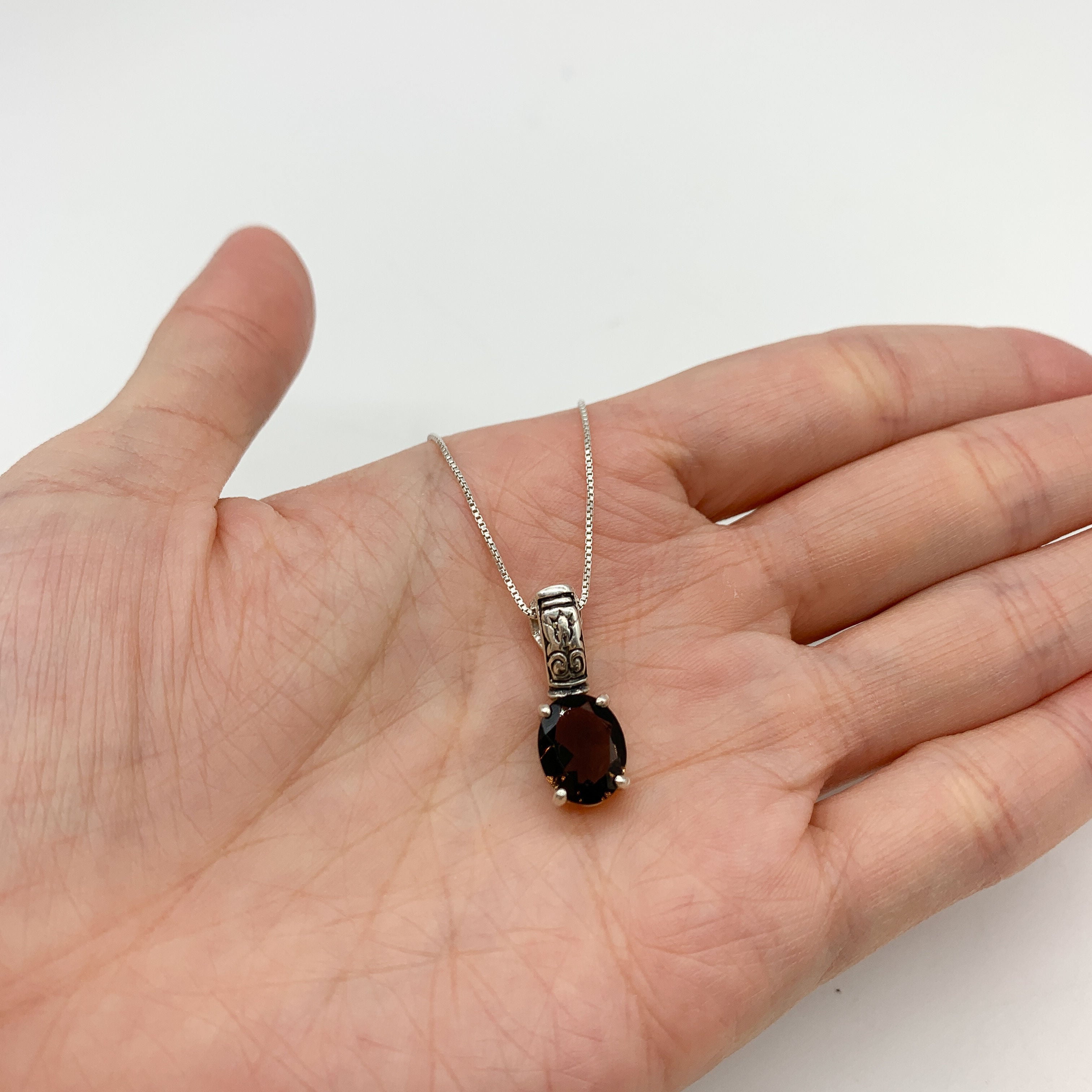 2804-P-NSTT: Sterling Silver 925 Natural Smoky Topaz