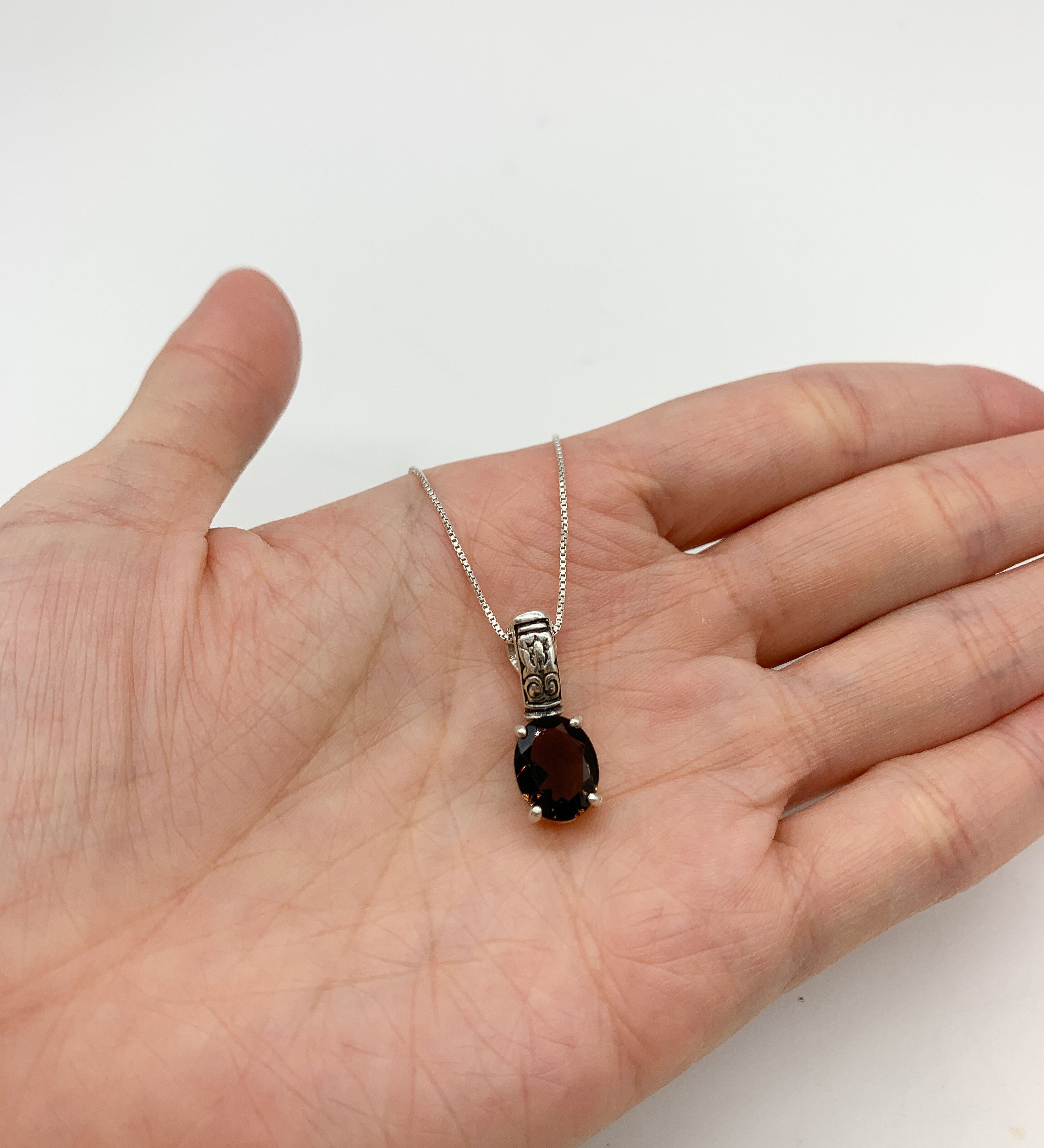 2804-P-NSTT: Sterling Silver 925 Natural Smoky Topaz