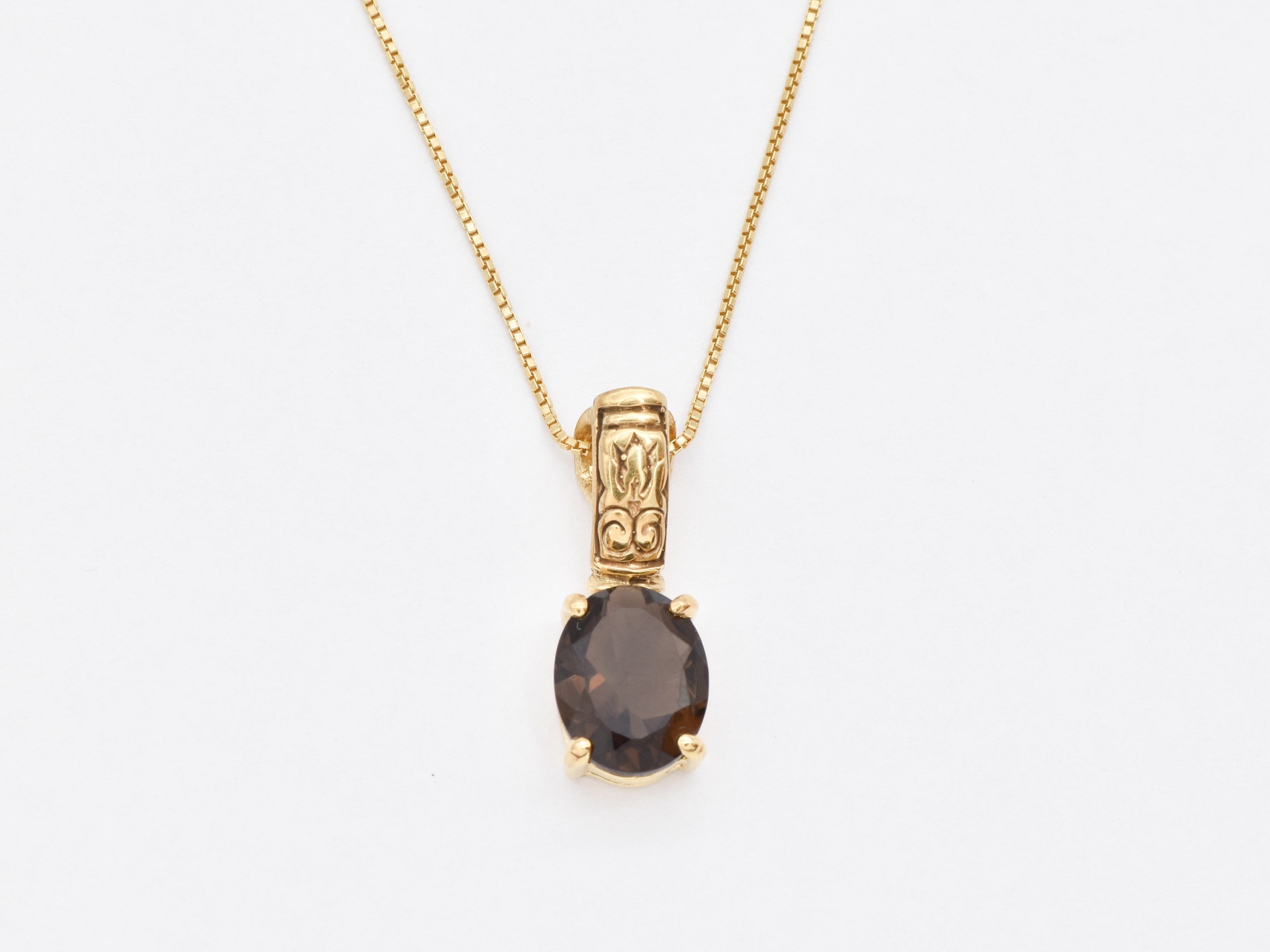 2804-P-NSTT: Gold Vermeil 18k Natural Smoky Topaz