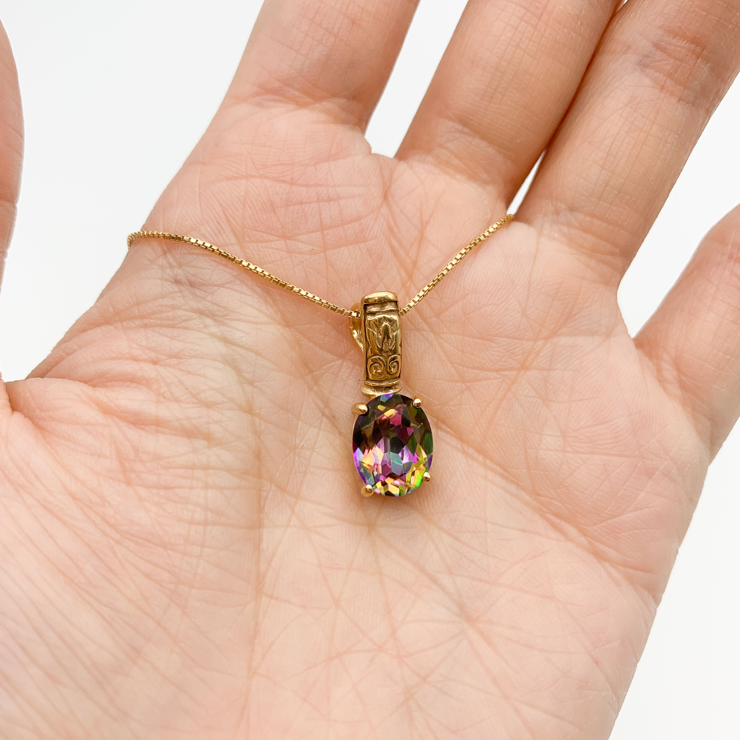 2804-P-nMYT: Gold Vermeil 18k Natural Mystic Topaz