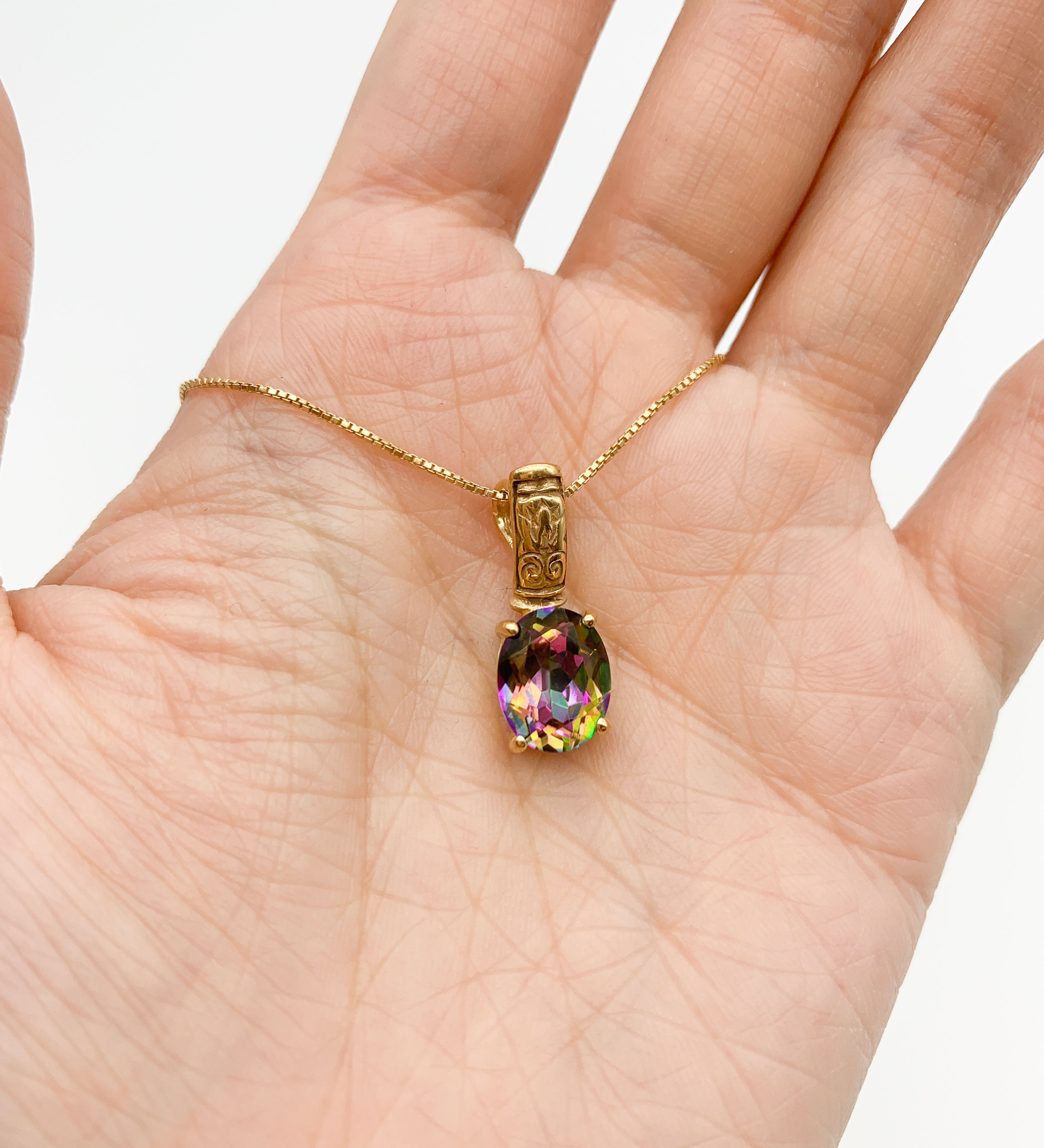 2804-P-nMYT: Gold Vermeil 18k Natural Mystic Topaz